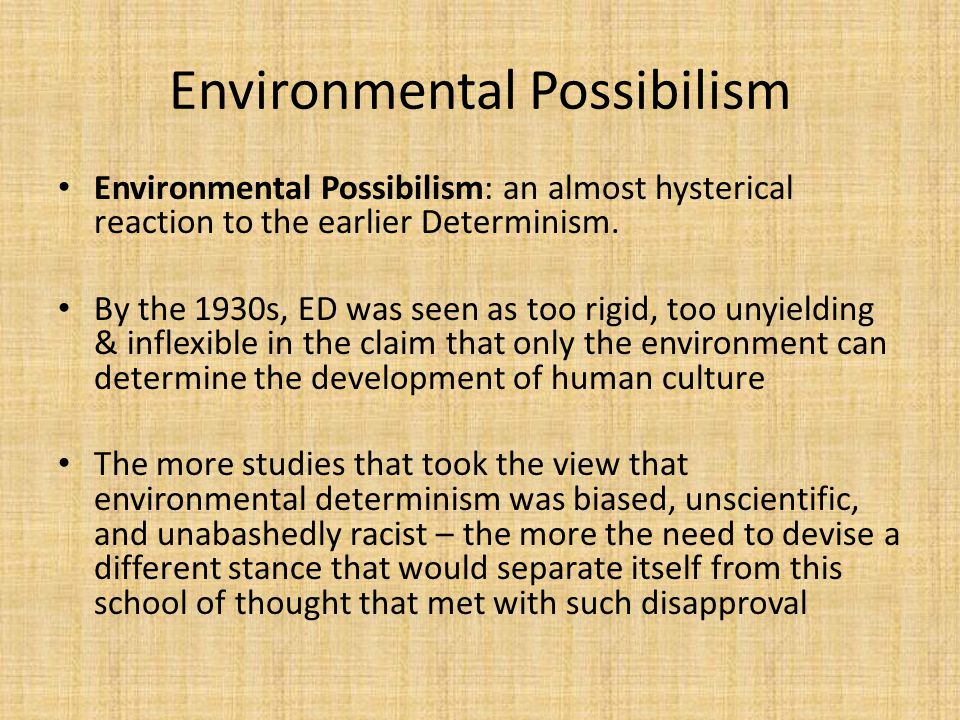 Environmental Determinism And Possibilism Pdf